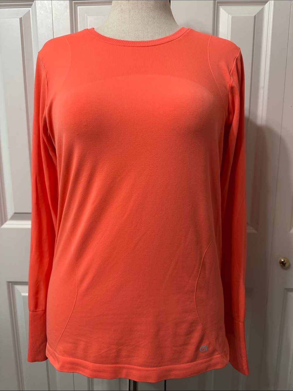 GAP Women's Long-Sleeve Crewneck Top - Coral Orange